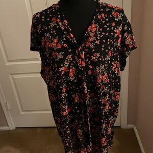 Siren Lily short sleeve blouse with fabric tie at neckline